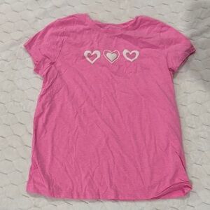 Cat & Jack Pink Tee with Heart Accents